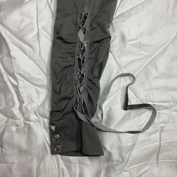 gorgeous Y2K coquette grey gem lace  tights - Picture 2 of 3